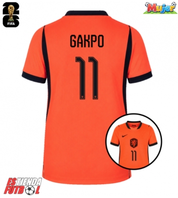 Países Bajos Cody Gakpo #11 Primera Equipación Mujer Mundial 2026 Manga Corta